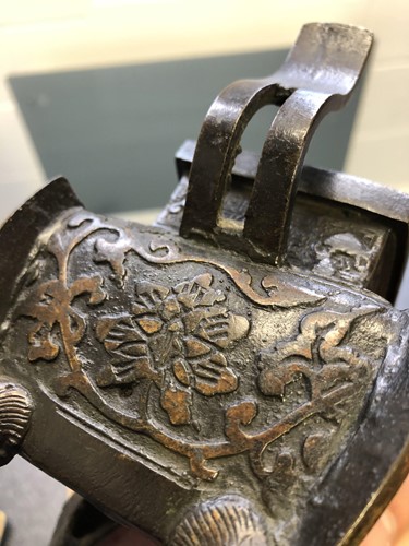 Lot 208 - A Chinese archaic style bronze censer,...