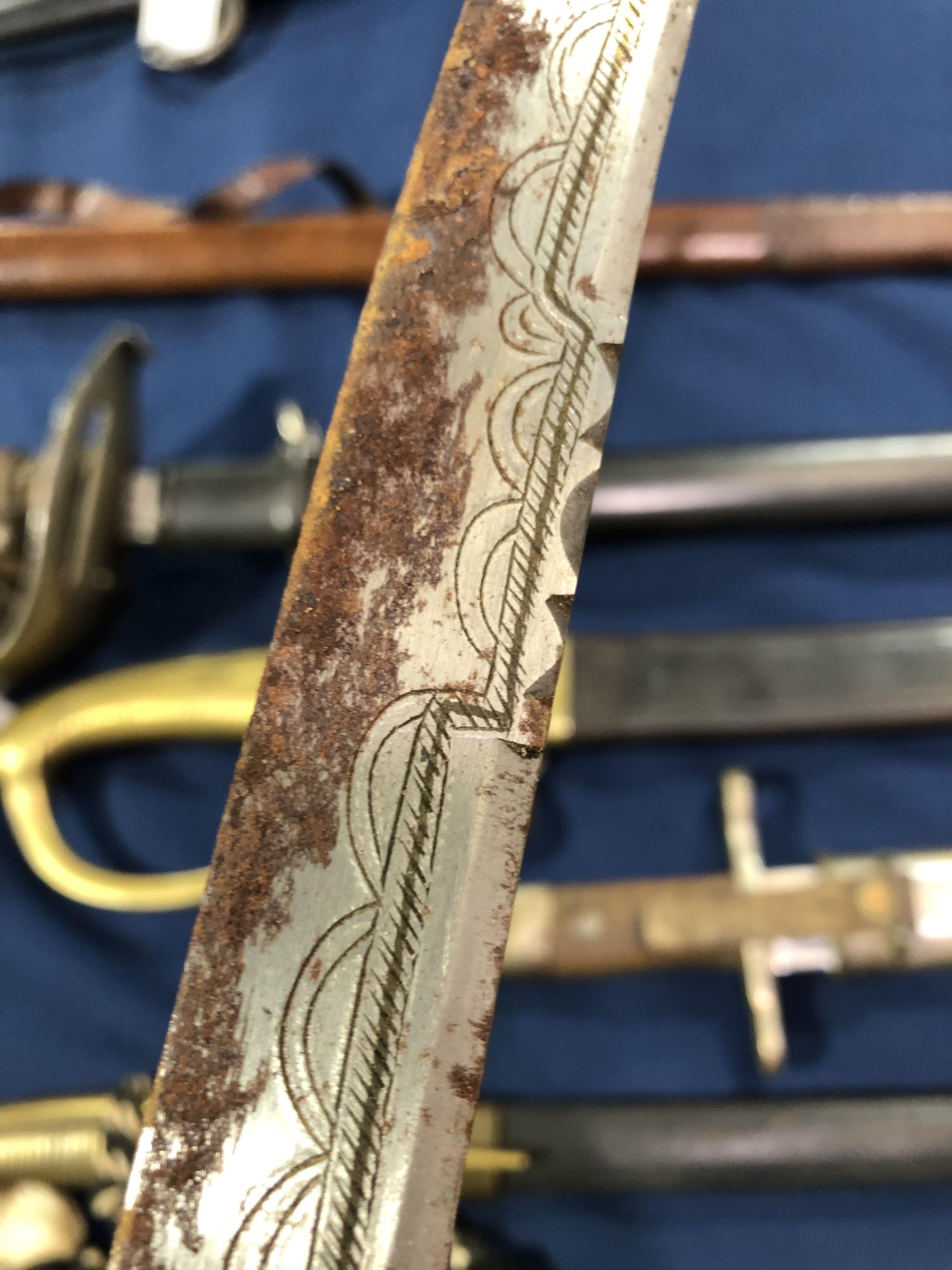 Lot 366 - A Swiss cavalry troopers sword, the ricasso