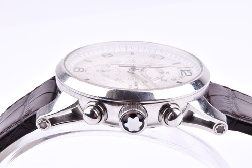 Lot 416 - A Montblanc Timewalker Twinfly stainless steel...