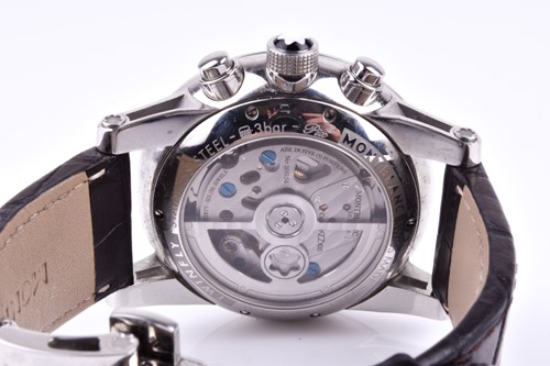 Lot 416 - A Montblanc Timewalker Twinfly stainless steel...