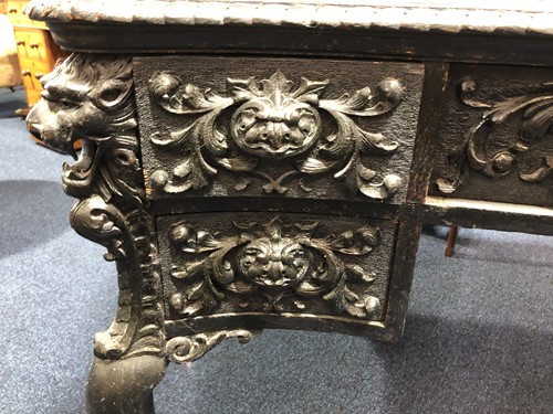 Lot 158 - A large Victorian style carved and stained oak...