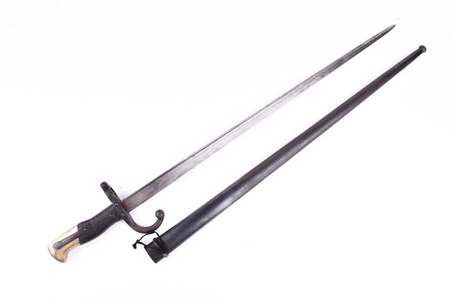Lot 363 - A late 19th century French sword bayonet and...