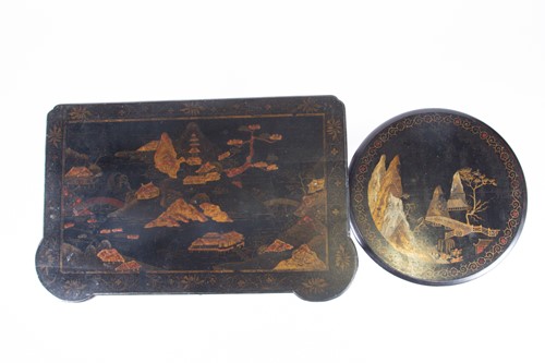 Lot 229 - An Japanese Edo period black lacquer writing...