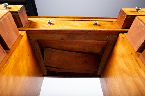 Lot 125 - A Victorian satinwood veneered pedestal desk,...