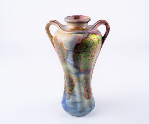 Lot 294 - A Zsolnay Pecs irridescent vase of art nouveau...