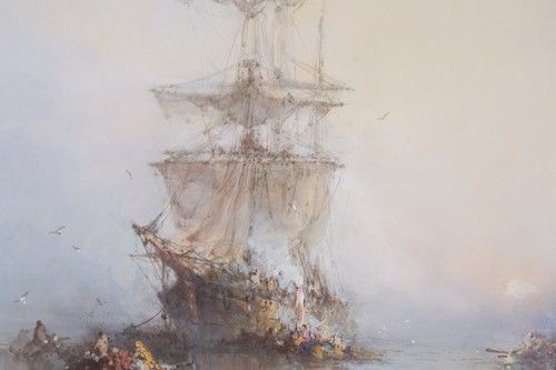 Lot 84 - An early 20th century watercolour of a sailing...