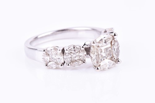 Lot 163 - An unusual 18ct white gold and diamond...