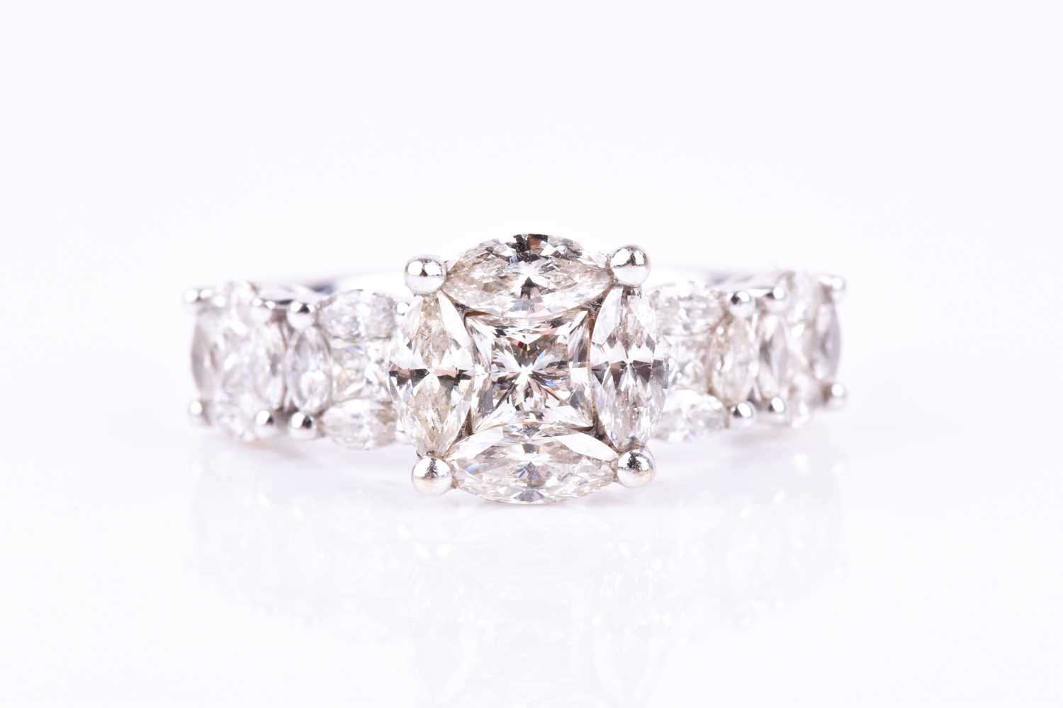 Lot 163 - An unusual 18ct white gold and diamond...