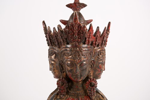 Lot 233 - A parcel gilt bronze figure of Ushnishavijaya...
