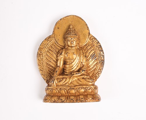 Lot 208 - A Tibetan gilt bronze figure of Buddha...