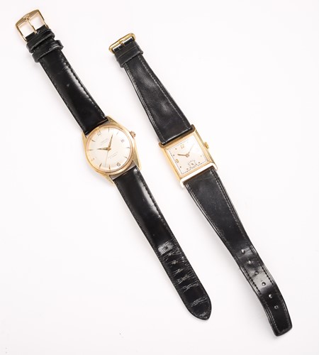 Lot 427 - A 1950s 18ct gold mechanical wristwatch, with...