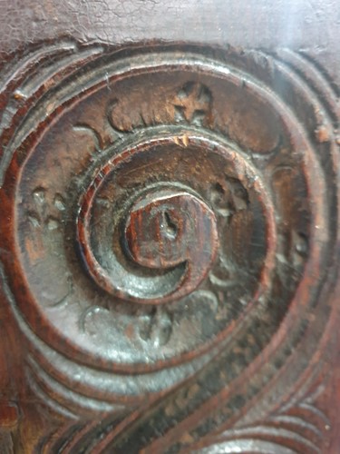 Lot 105 - An 18th-century oak linen chest/coffer, the...