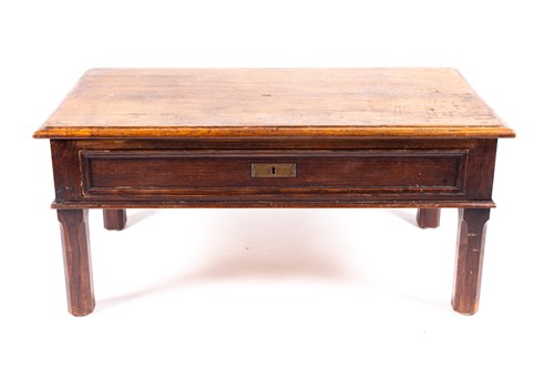 Lot 94 - An oak antique style coffee table, the...