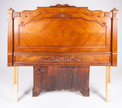 Lot 140 - A 20th century French single bed headboard,...