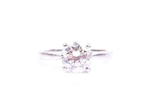 Lot 711 - A platinum and diamond solitaire ring, set...