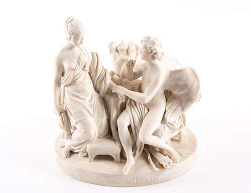Lot 445 - Sevres: a biscuit porcelain figure group,...
