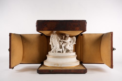 Lot 445 - Sevres: a biscuit porcelain figure group,...