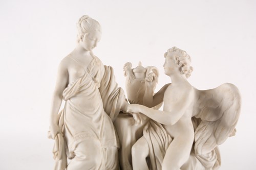 Lot 445 - Sevres: a biscuit porcelain figure group,...