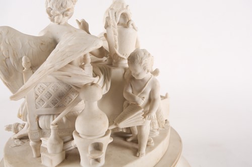 Lot 445 - Sevres: a biscuit porcelain figure group,...