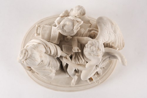 Lot 445 - Sevres: a biscuit porcelain figure group,...