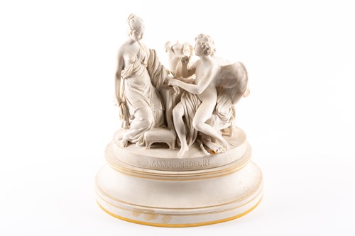 Lot 445 - Sevres: a biscuit porcelain figure group,...