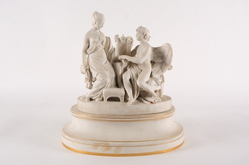 Lot 445 - Sevres: a biscuit porcelain figure group,...