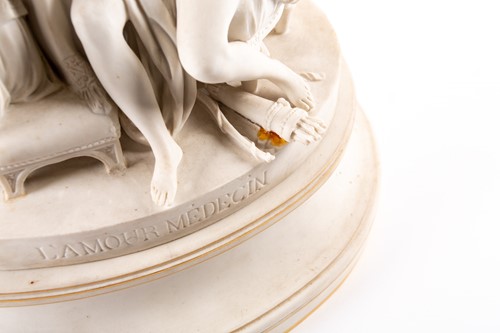 Lot 445 - Sevres: a biscuit porcelain figure group,...