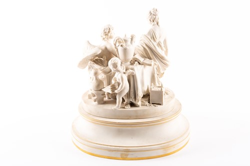 Lot 445 - Sevres: a biscuit porcelain figure group,...