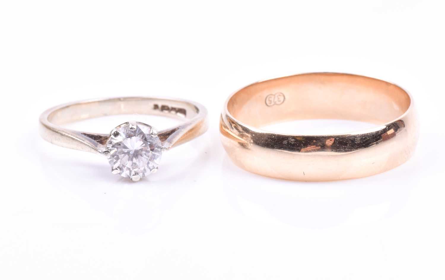 Lot 636 - A yellow metal and cubic zirconia ring, set...
