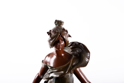 Lot 255 - After Auguste Moreau: a painted spelter figure,...