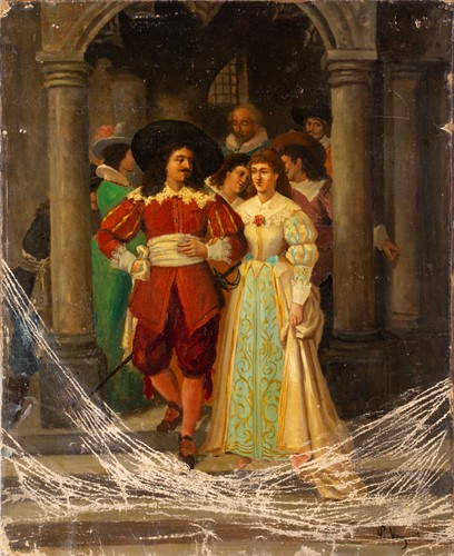 Lot 9 - 19th century school, a cavalier and his bride,...