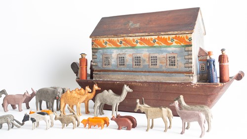 Lot 266 - A mid-19th century German Noah's Ark toy, in...
