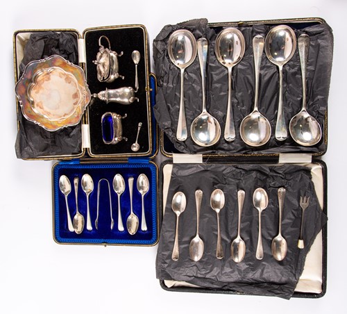 Lot 521 - Collection of mixed silver, comprising...