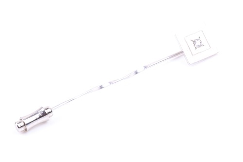 Lot 672 - A platinum and diamond tie pin, of square...