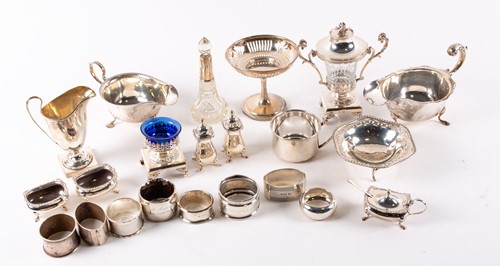 Lot 481 - A collection of mixed silver items, comprising...