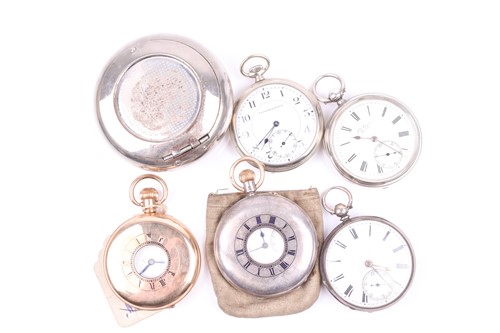 Lot 370 - A rolled gold half hunter pocket watch, the...