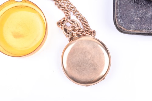 Lot 567 - A 9ct rose gold pocket watch, by Jones & Son,...