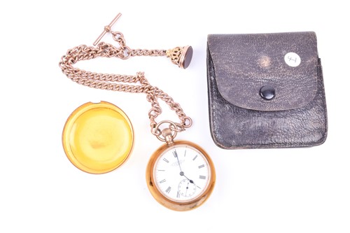 Lot 567 - A 9ct rose gold pocket watch, by Jones & Son,...