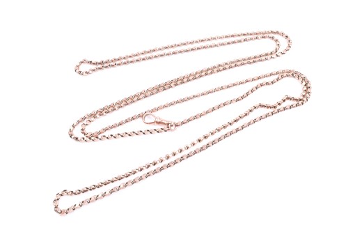 Lot 764 - A late 19th century 9ct rose gold Albert chain...