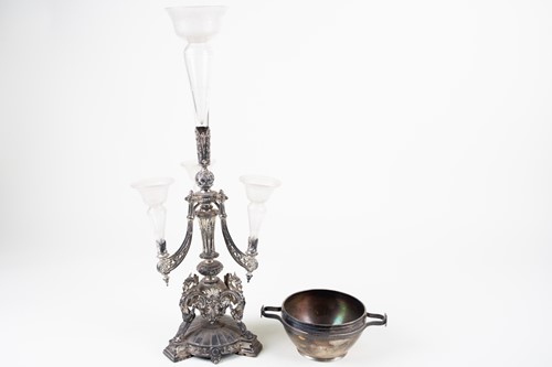 Lot 558 - A 19th century metalware epergne / table...