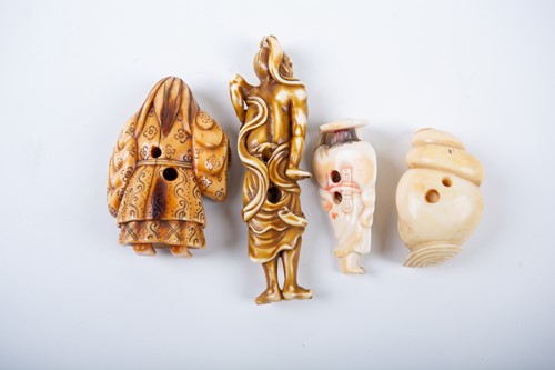 Lot 123 - Four Japanese ivory netsukes, Meiji/Taisho,...