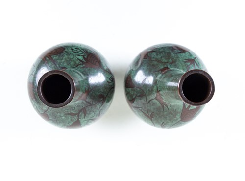 Lot 258 - A pair of WMF Arts & Crafts copper vases, the...