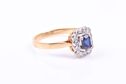 Lot 37 - An 18ct yellow gold, diamond, and sapphire...