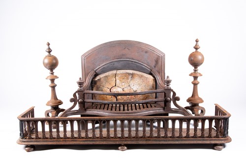 Lot 107 - A 19th century cast iron fire basket, 60 cm...