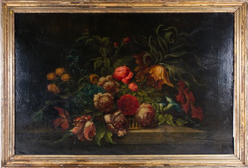 Lot 28 - A large 19th century still life oil on canvas...