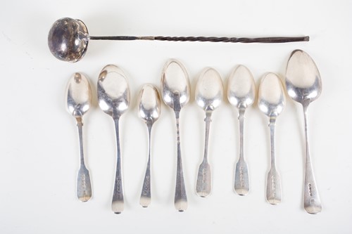 Lot 524 - A group of silver flatware, 19th century and...