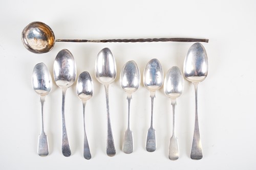 Lot 524 - A group of silver flatware, 19th century and...