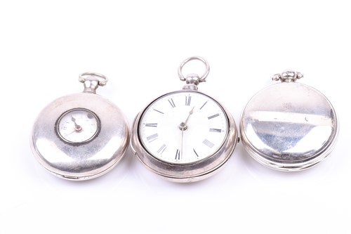 Lot 334 - A William IV silver pair cased pocket watch by...