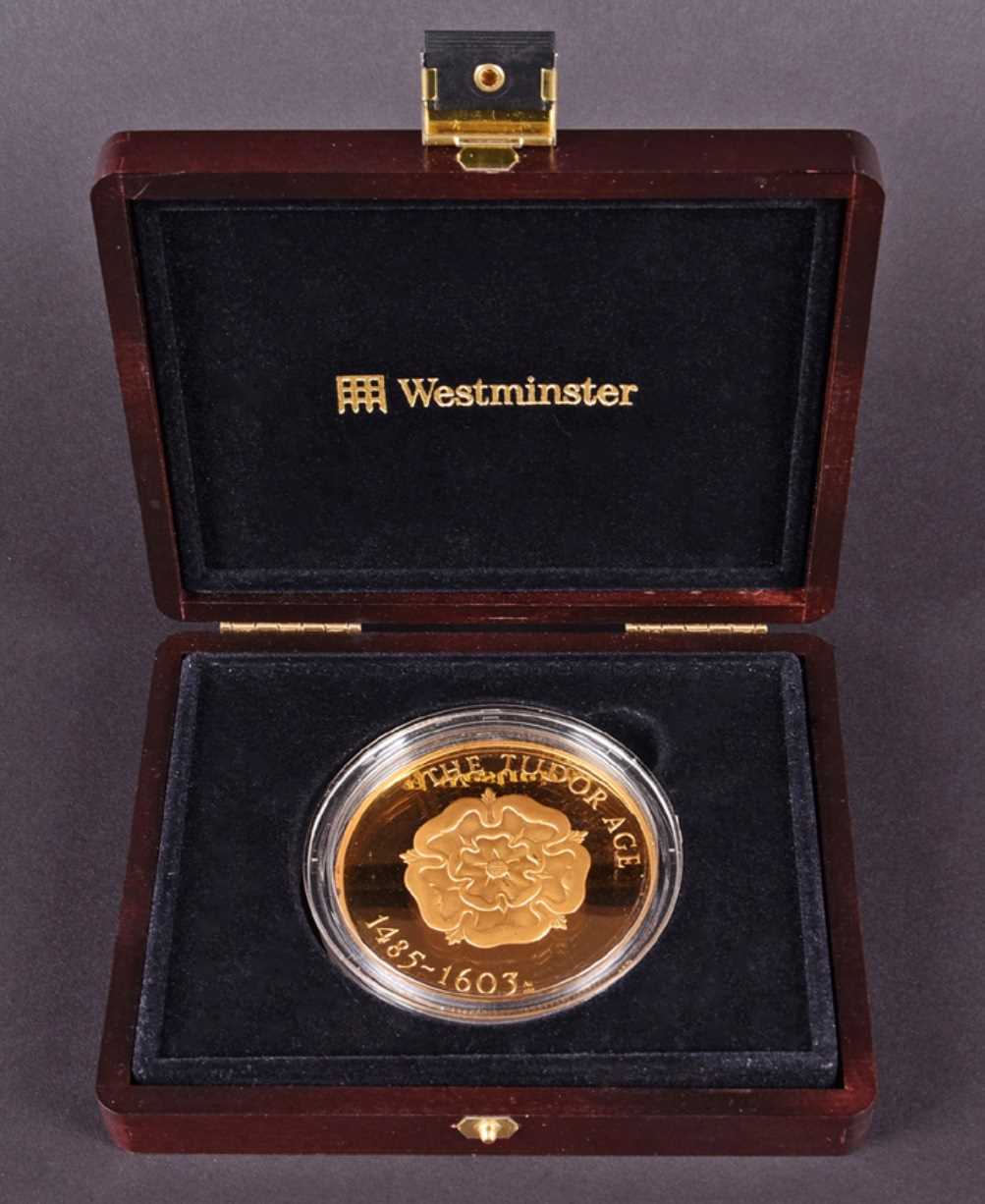 Lot 472 - A Tudor Age 5 oz fine gold coin commemorating...