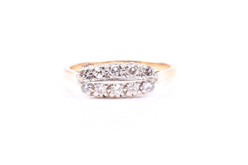 Lot 732 - An 18ct yellow gold and diamond ring, set with...